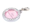 Pet Round Rhinestone Writable Name Telephone ID Tags for Dogs Cats