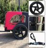 Bicycle trailer for pets outdoor foldable red color dog trailer with reflectors and safty flag