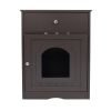 Wooden Pet House Cat Litter Box Enclosure with Drawer; Side Table; Indoor Pet Crate; Cat Home Nightstand (Brown)