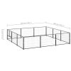 Dog Kennel Black 96.9 ftÂ² Steel