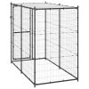 Outdoor Dog Kennel Steel with Roof 43.3"x86.6"x70.9"