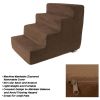 Pet Stairs Ã¢â‚¬â€œ Foam Pet Steps for Small Dogs or Cats with 4 Step Design and Removable Cover Ã¢â‚¬â€œ Non-Slip Dog Stairs for Home by Petmaker (Brown)