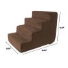 Pet Stairs Ã¢â‚¬â€œ Foam Pet Steps for Small Dogs or Cats with 4 Step Design and Removable Cover Ã¢â‚¬â€œ Non-Slip Dog Stairs for Home by Petmaker (Brown)