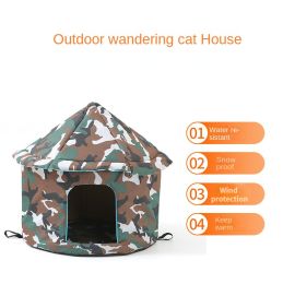 Stray cat and dog removable and Waterproof house; The best gift for a stray cat and dog; pet cage; removable and washable tent (colour: S code)