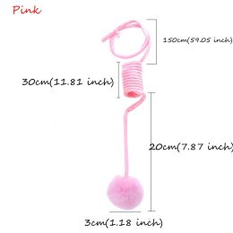 Cat Toys For Indoor Cats; Attractive Relieve Boredom High Elasticity Rope Simulation Balls (Color: Pink)