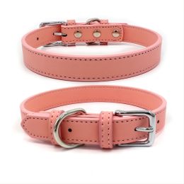 New Soft Puppy Collar For Dog And Cat; Leather Pet Collar Necklace For Small Medium Dog; adjustable dog collar (Color: Light Blue)