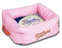 Touchdog Polka-Striped Polo Easy Wash Squared Fashion Dog Bed