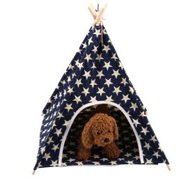 Canvas and Pine Foldable Indoor and Outdoor Pet Tent Washable Dog Bed Play House (Type: Pet Tent)