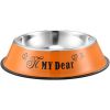 pet Stainless steel dog bowl; color anti-skid dog bowl; cat bowl