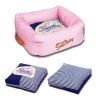 Touchdog Polka-Striped Polo Easy Wash Squared Fashion Dog Bed