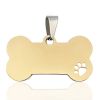 Stainless Steel Bone Shaped Pendant For Cat Collars; Metal Pendant For Pet Necklace; Pet Supplies